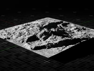 Moon Mountain 2 with 8K Textures 3D model