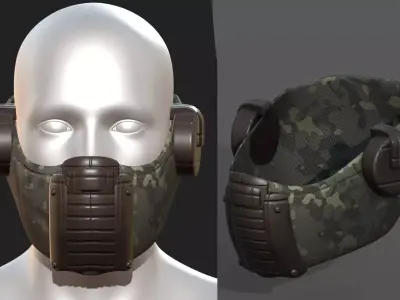 Gas mask respirator helmet scifi fantasy futuristic  Low-poly 3D model