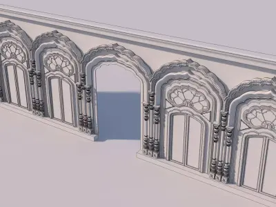 Heeramandi Arch Wall Panel 3D model
