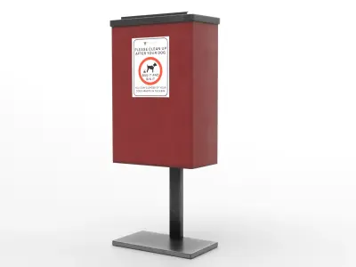 Metal Street Trash Bin 4K PBR Game Ready UV Unwrapped vol 02 Low-poly 3D model