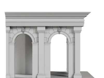 Architectural elements and facades set of 11 pieces 3D model