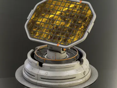 Sci-fi Solar Station PBR Low-poly 3D model