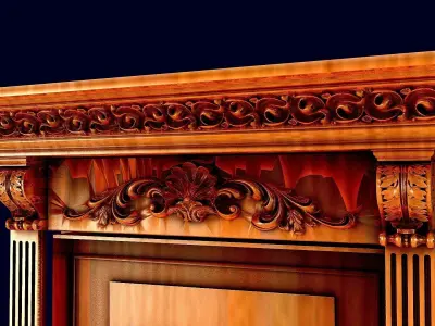 THE DOOR ornate wooden 3D model