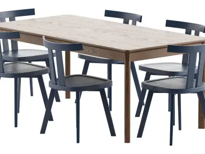 Patch Table and GRAY 23 chair 3D model