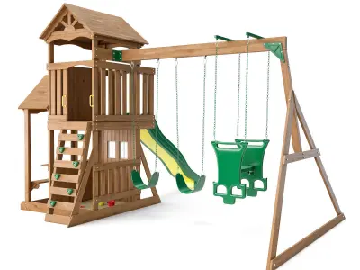 Tanglewood Wooden Swing Set 3D model