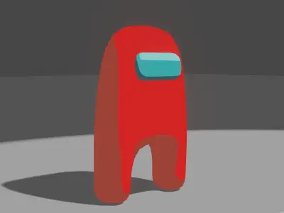 Red Character From Among Us Low-poly 3D model