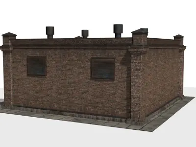 electrical substation Low-poly 3D model