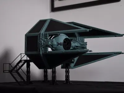 Imperial Hangar Display Stand - Studio Scale 1-24 3D print model