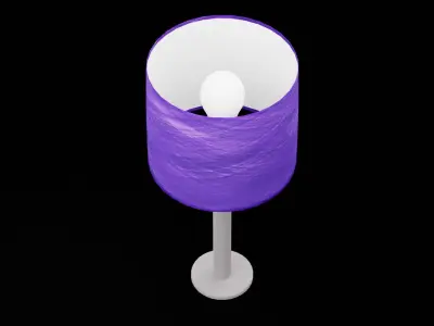 Bed Side Table Lamp Low-poly 3D model 2