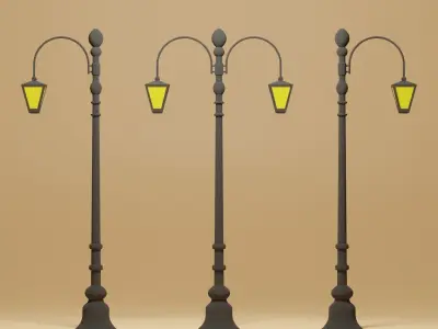 Cartoon Street Light 3D model