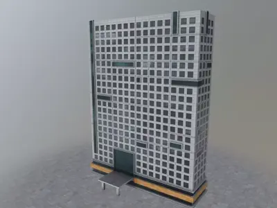 Amsterdam Zuidoost TorenA Low-poly 3D model