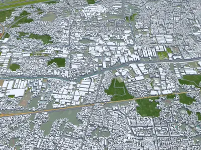 Tangerang Banten Indonesia 25km Low-poly 3D model