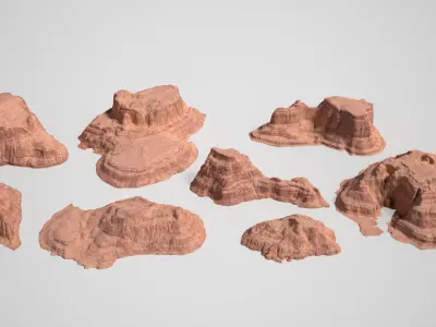 8 Modular Desert Canyons - 241103 Low-poly 3D model
