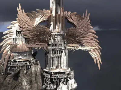 Steampunk Clockwork tower  3D model