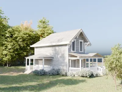 House 3d model Cape cod style  3D model
