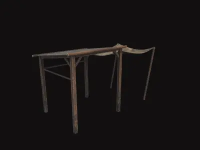 Medieval Butcher Stall Low-poly 3D model