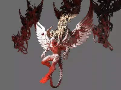 Dantes Inferno Dark seraphim flying  3D model