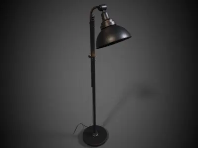 low poly lamp floor with shade Low-poly 3D model