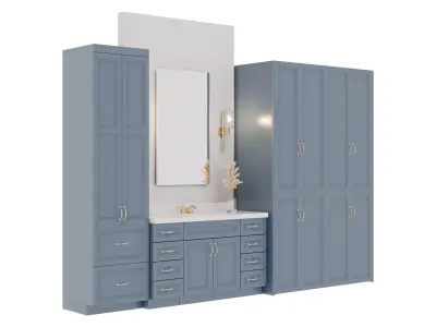 blue Bathroom Cabinet Free low-poly 3D model