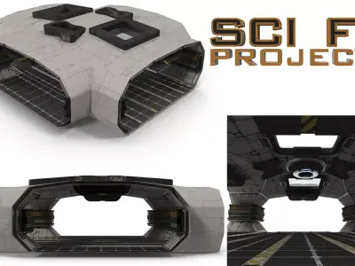 Sci Fi interior Low-poly 3D model 5