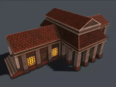 Roman Hospital Low-poly 3D model