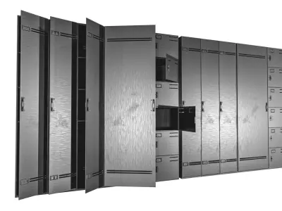 Metal Cabinet  Set Low-poly 3D model