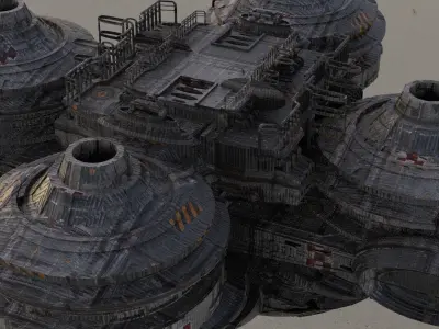 Sci fi Floating platform base 7  3D model