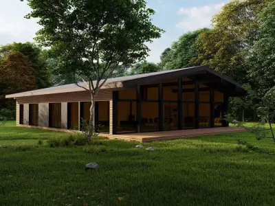 Forest villa-Casa Scene-Modern Villa 3D model 10