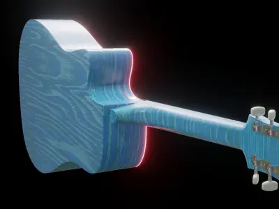 Sci-fi Guitar Low-poly 3D model