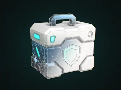  Stylized Armor Crate - Game Ready Low Poly 3D Model Low-poly 3D model