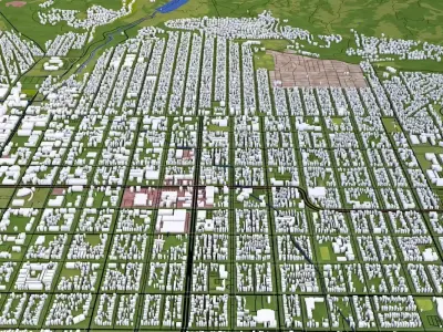 Salt Lake City  Low-poly 3D model