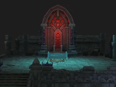 dungeons castle alcazar barbacan Low-poly 3D model