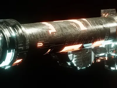 Sci-fi Gun 3D model 10