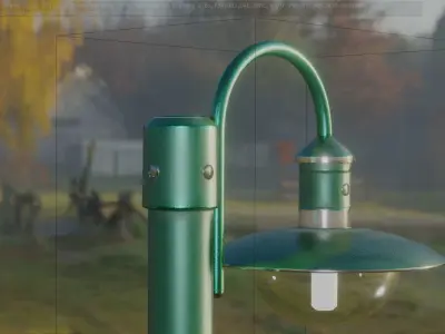 Street Light -7- Moss Green Version -1 Lamp- Low-poly 3D model