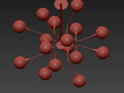 COSOMO chandelier with balls hanging from it 3D model