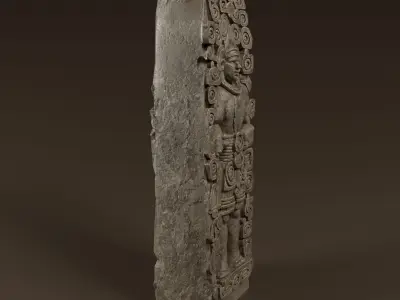 Stelae of Copan Mayan Monuments Low-poly 3D model
