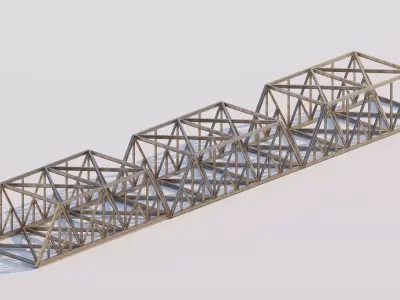 Structural engineering of Metal bridge structure 3D model