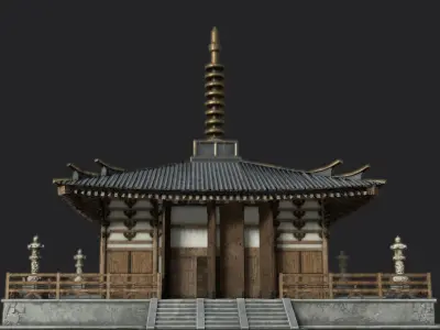 japanese house-PBR Low-poly 3D model Low-poly 3D model