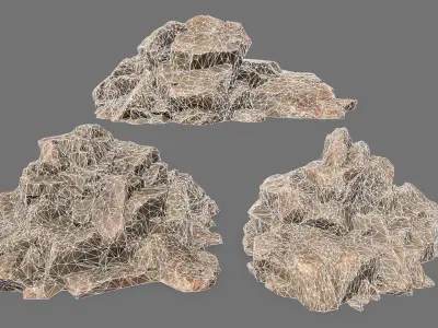 Rock Set Low-poly 3D model