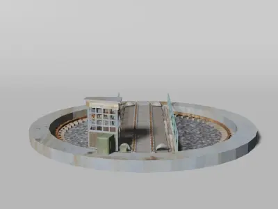 Old railway turntable 3D model