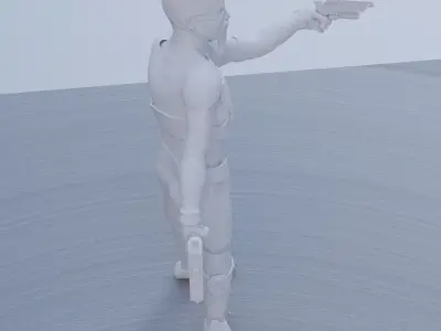 Sci-Fi Human with Scifi Gun For 3D Printing 3D print model