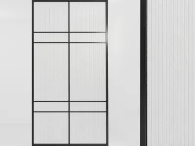 2 Glass partition door Set  9 partition models 3D Model Pack