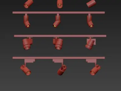 Brilliant four different track lights 3D model
