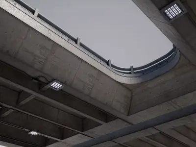 Lower Grand Ave Urban Underground Road  Low-poly 3D model