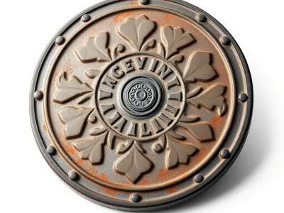 Embossed Cast Iron Manhole Cover model pack Low-poly 3D model