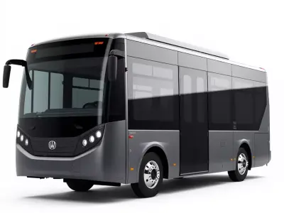 Gray Urban Bus model pack Low-poly 3D model