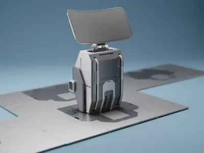 Sci-Fi Terminal Low-poly 3D model