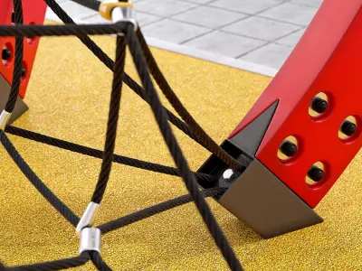 Children play rope complex Sphere 3D model