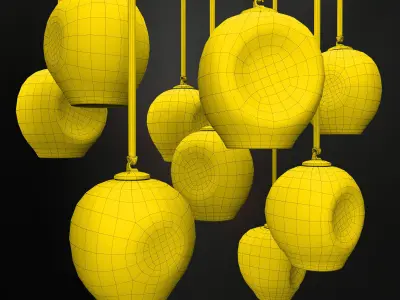 Branching bubble 1 lamp 3D model