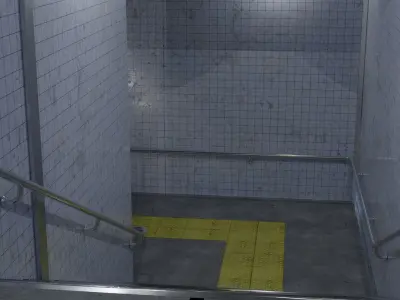 Subway Entrance Low-poly 3D model